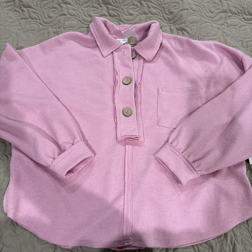 Pink Blu Pepper Button Shirt sweater